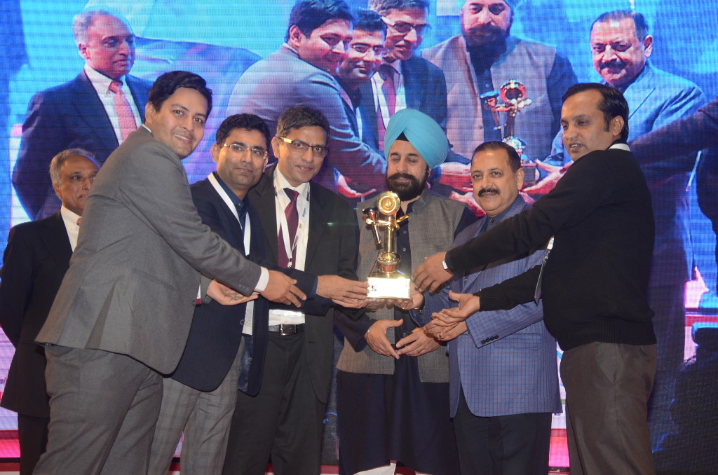 Infozech Software receiving the Telecom Infrastructure award at the 6th Aegis Graham Bell Awards