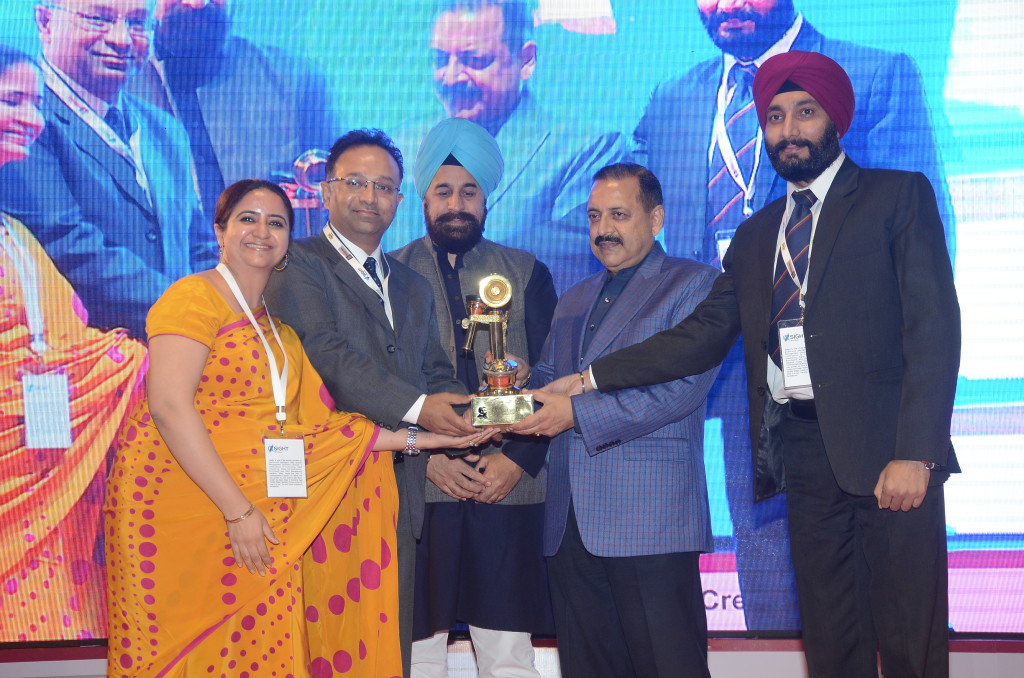 Telenor receiving the The Fortune at the Bottom of the Pyramid award at the 6th Aegis Graham Bell Awards