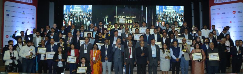 Winners and finalists on stage at the 13th Aegis Graham Bell Awards