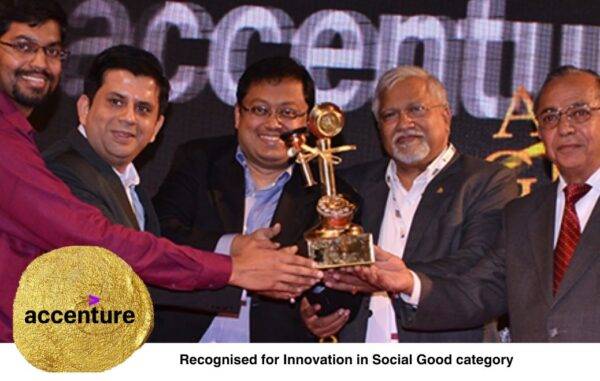 Accenture receiving the Innovation in Social Good award at the Aegis Graham Bell Awards