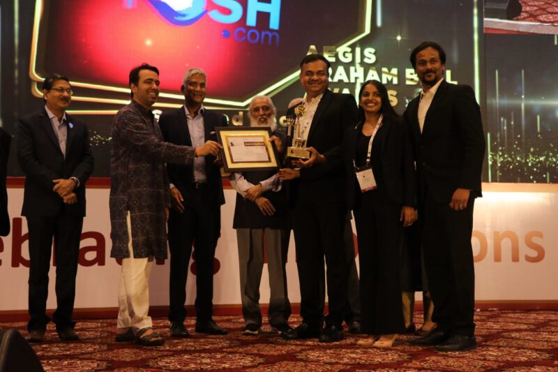 Winners felicitated on stage at the 15th edition of the Aegis Graham Bell Awards